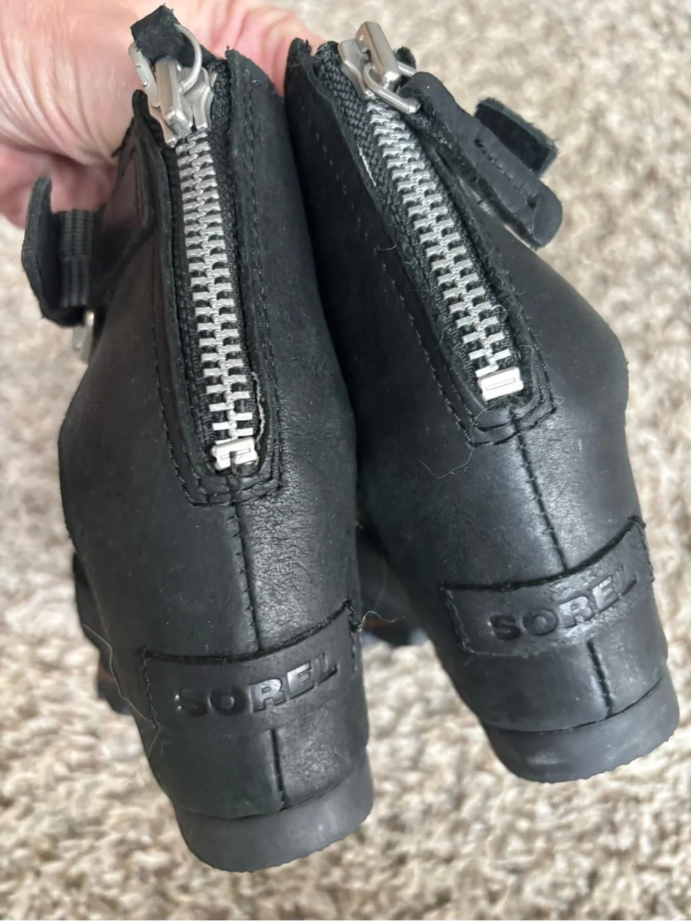 Sorel Black Crisscross Ankle Strap Wedge Sandals Joanne ll